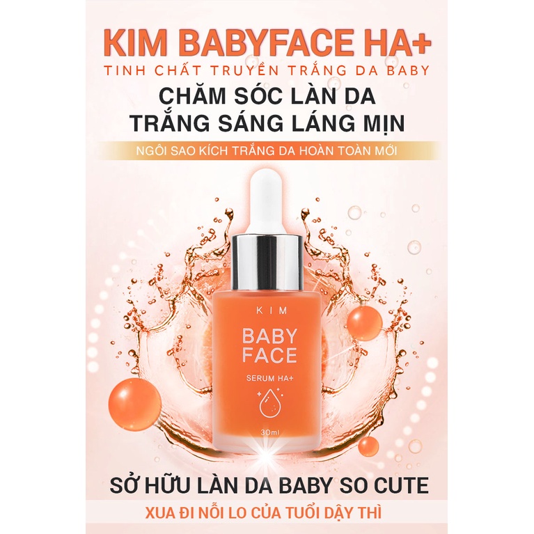 Tinh chất dưỡng da Kim Baby Face serum HA sạch mụn, mờ nám, tàn nhang