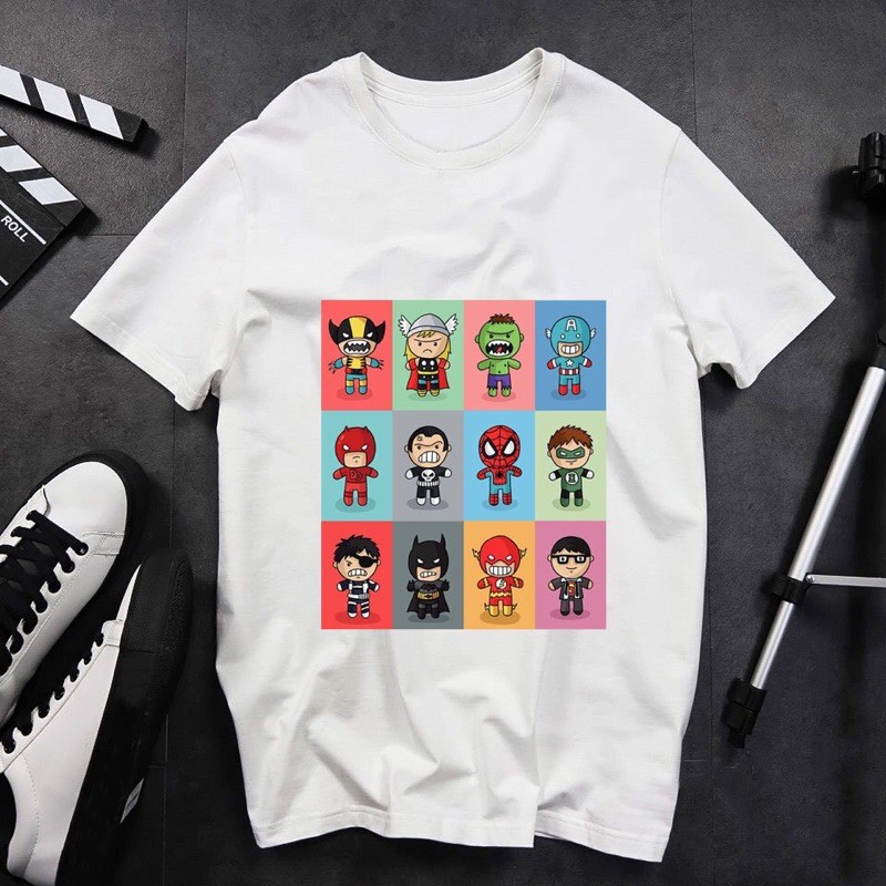 Áo thun marvel 🚚FREESHIP🚚 Ảnh thật ở cuối 🚚 Áo phông cotton tay ngắn in hình siêu anh hùng Avengers siêu ngầu