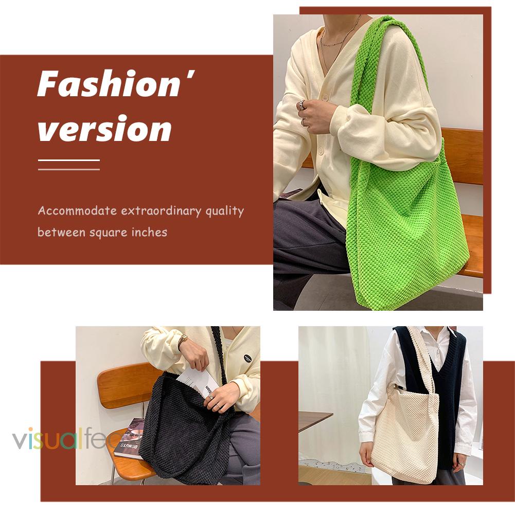 ❤Túi Xách Đan Len Đeo Vai Màu Sắc Đơn Giản Thời Trang Cho Nữ