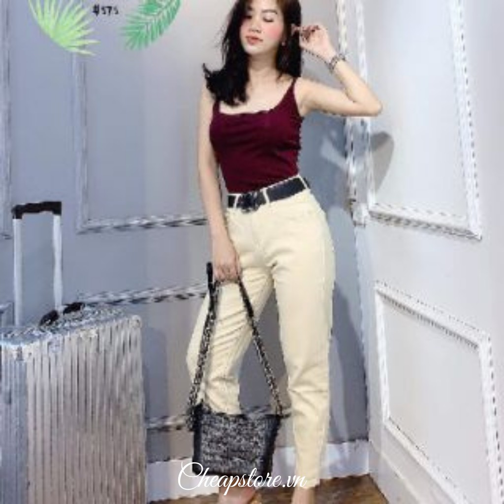 Áo 2 dây cổ vuông cotton dáng ôm nhiều màu hottrend 2021 _ Áo 2 dây dáng ôm body chất