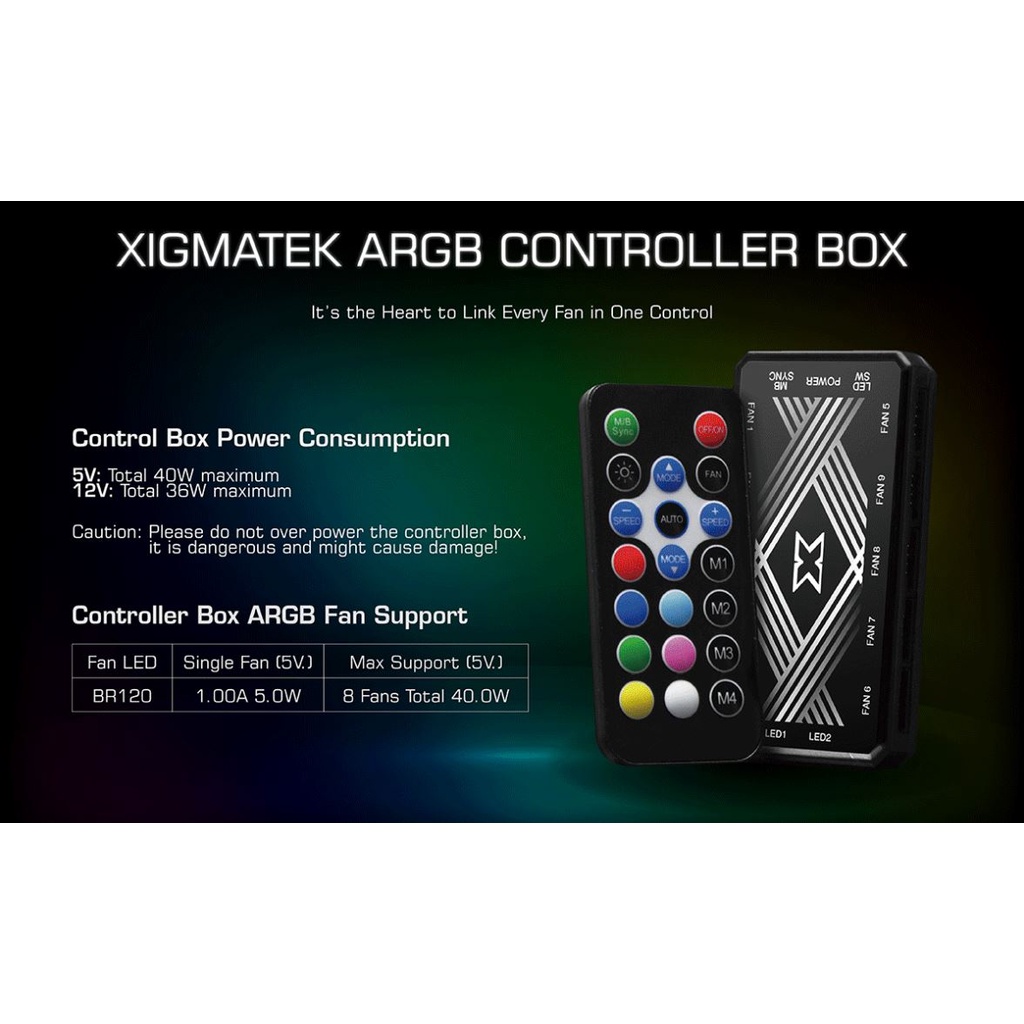 Bộ Fan XIGMATEK GALAXY III ROYAL - BR120 ARGB : HUB FAN  - New - BH 12 Tháng