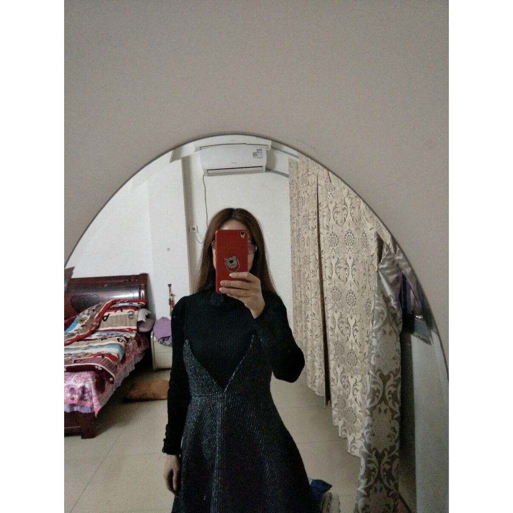 [Sẵn Hàng]♥️Set Áo Len Tăm+Váy Dạ Xẻ Ngực Ulzzang(ảnh thật)Size S-&gt;XL