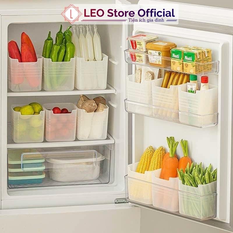Hộp nhựa đựng thực phẩm thức ăn đa năng trong suốt để tủ lạnh Leos