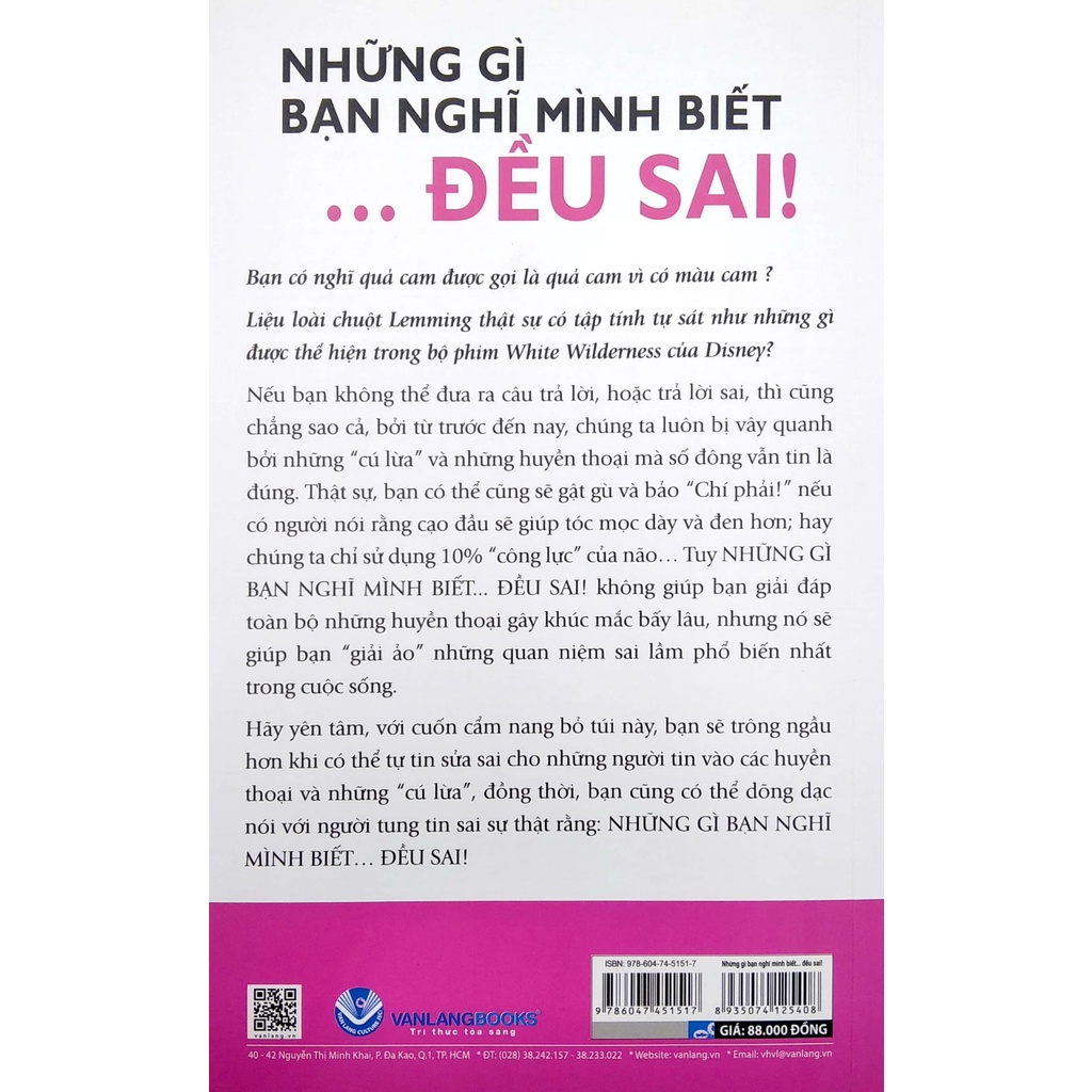 Sách Những Gì Bạn Nghĩ Mình Biết Đều Sai - VLG