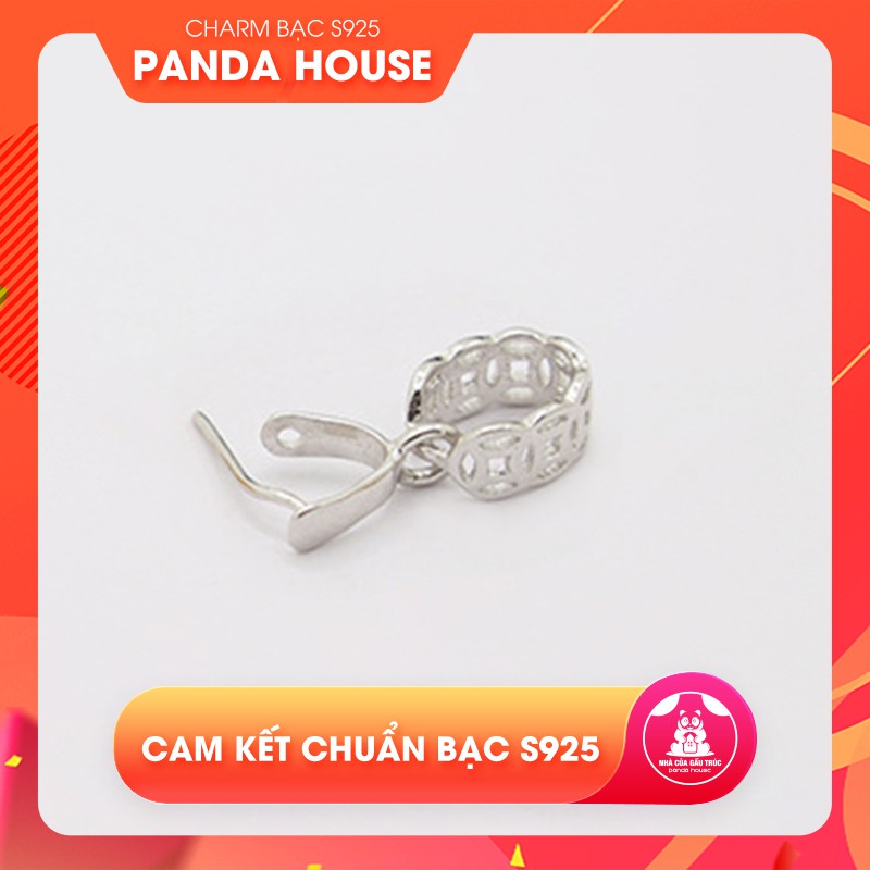 Charm bạc s925 khoen móc mặt phật, mặt tỳ hưu hình kim tiền (mạ vàng) 5*22mm - Panda House