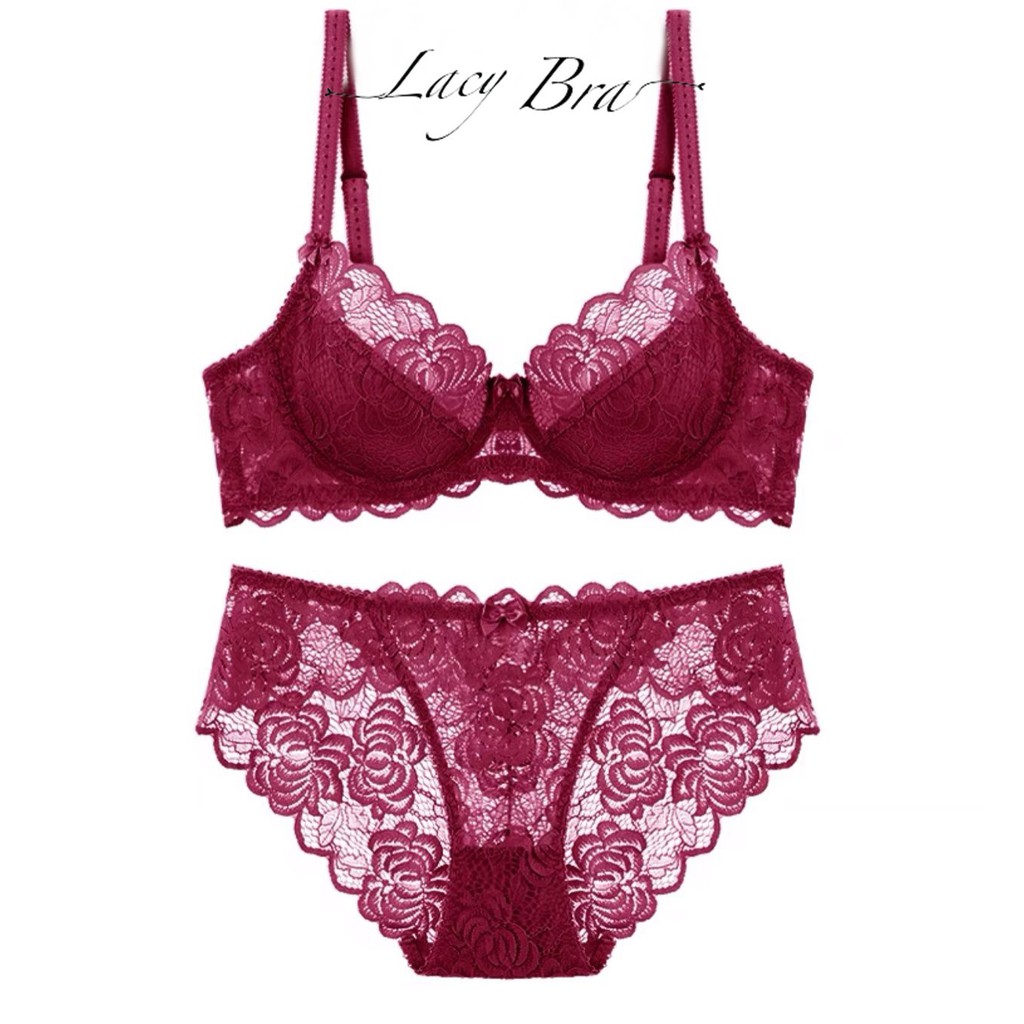 Bộ Đồ Lót Ren Sexy Không Đệm Có Gọng Siêu Gợi Cảm Lacy Bra - B02