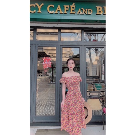 Maxi hoa nhí dáng dài trễ vai tôn dáng siêu tiểu thư, sang chảnh | BigBuy360 - bigbuy360.vn