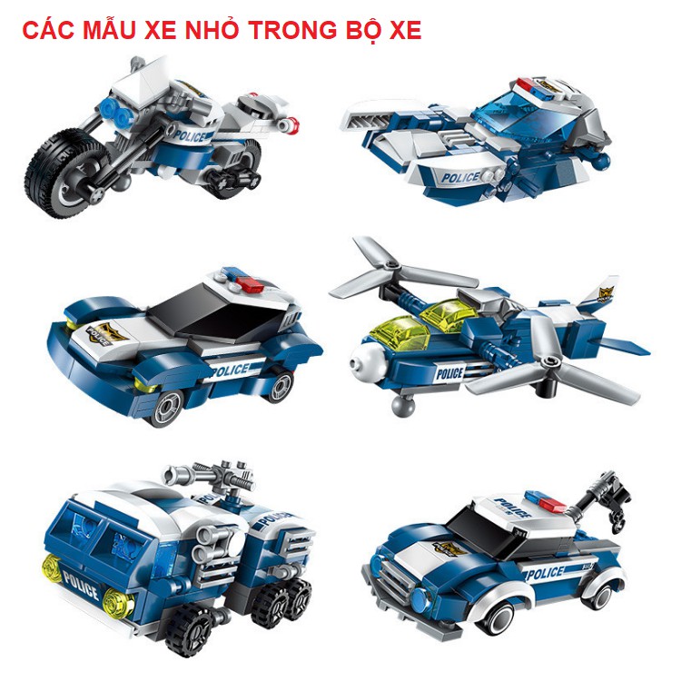 Bộ lắp ráp đồ chơi mô hình siêu nhân robot 6 trong 1 bằng nhựa cao cấp ENLIGHTEN No.1407