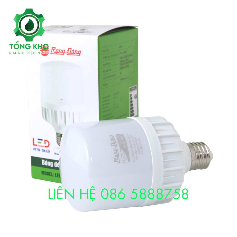 Đèn LED Bulb trụ Rạng Đông 20W, 14W, 12W, 10W - Tổng kho kim khí điện nước