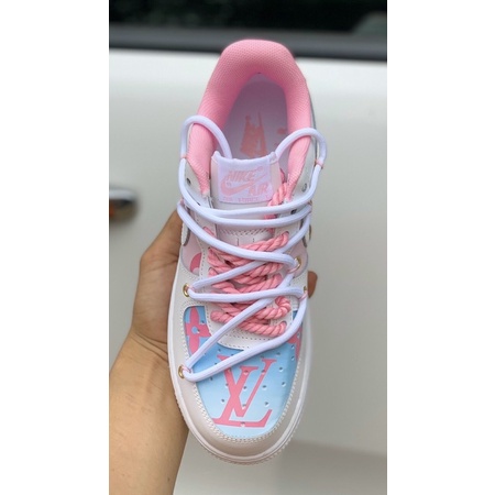 GIÀY AF1 TRẮNG HỒNG CUSTOM LV LAI AU