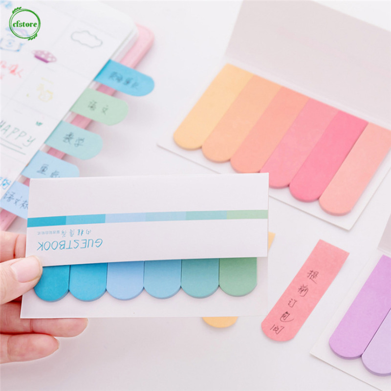 Set 120 tờ giấy ghi nhớ màu gradient loang màu dễ thương đầy màu sắc dùng đánh dấu trang lên kế hoạch