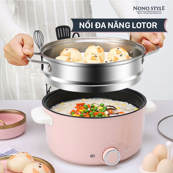 Nồi điện đa năng chống dính Lotor 30C 3 Lít - Nấu cơm, chiên, xào, hấp, hầm, nhúng lẩu thoải mái - BH 12 tháng