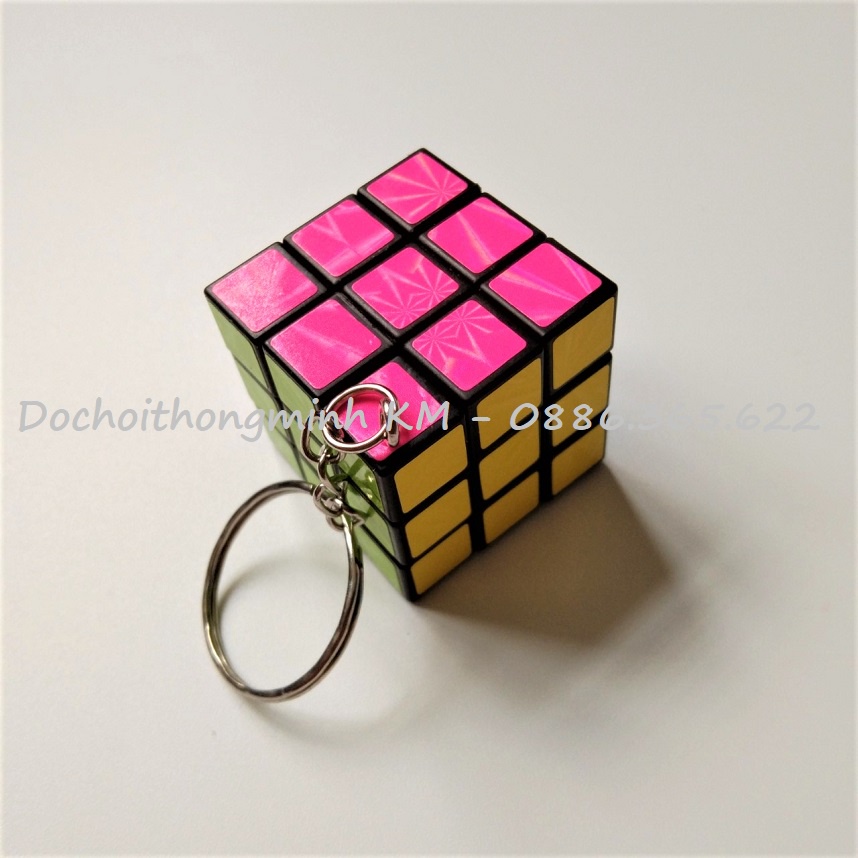 Móc khóa Rubik 3x3 xoay được ánh kim - khối lập phương Rubik