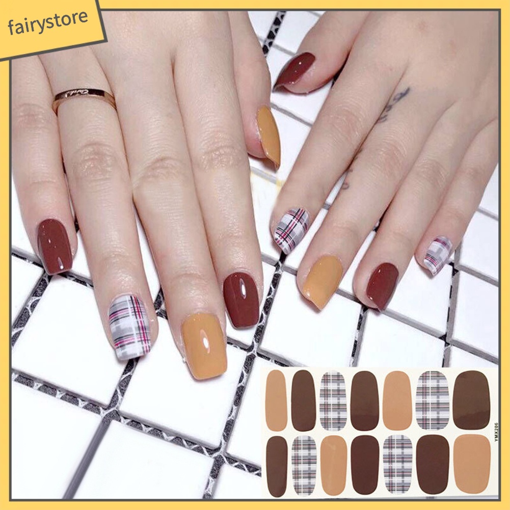 Set 14 tấm giấy dán móng 3D chống thấm nước