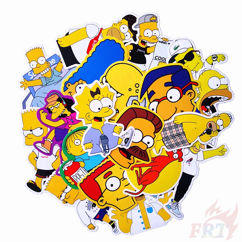 ❉ The Simpsons ： Fashion Brand Giấy và decal dán tường B ❉ 25Pcs/Set Cartoon Fashion DIY Doodle Decals Stickers