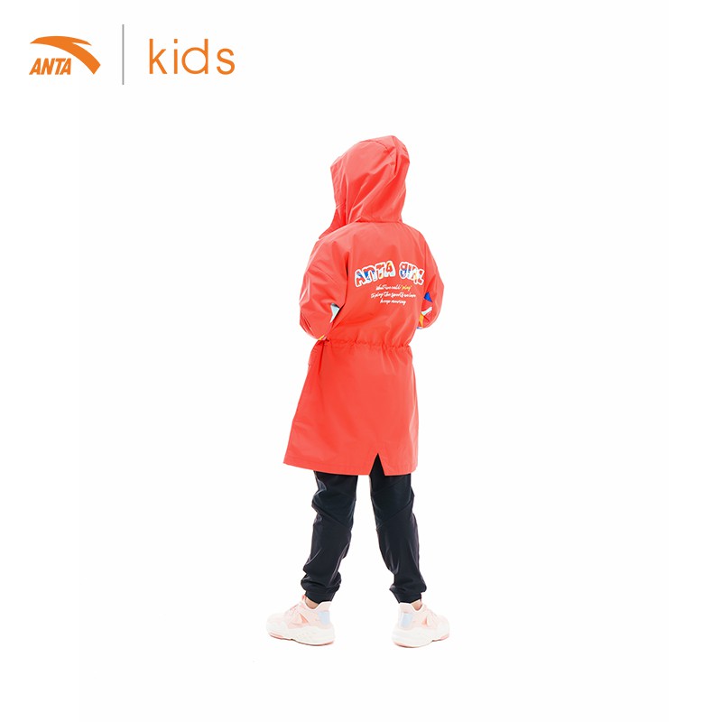 Áo khoác dáng dài bé gái Anta Kids 362017686-2, chất liệu cao cấp, chống nước cản gió