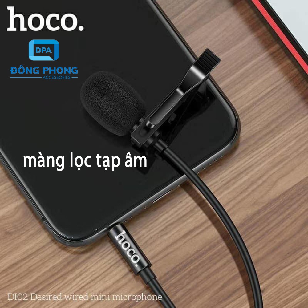 Micro Mini Hoco Di02 Kẹp Áo Chính Hãng Có Màng Lọc Tạp Âm