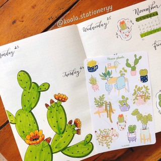 Bullet Journal Sticker - House plants - Trang trí sổ planner