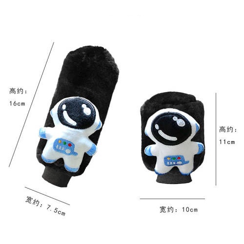 Car Handbrake Sleeve Shift Knob Cover Cute Soft Plush Car Interior Decoration Armrest Gloves Hanging Gear Lever Cover Universal Female jh1Q