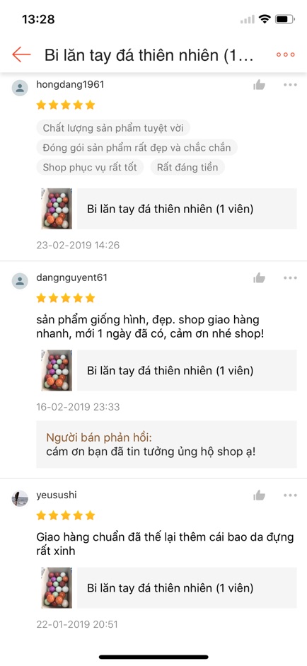 [NEW] Bi lăn tay đá thiên nhiên (1 viên) tặng bao da