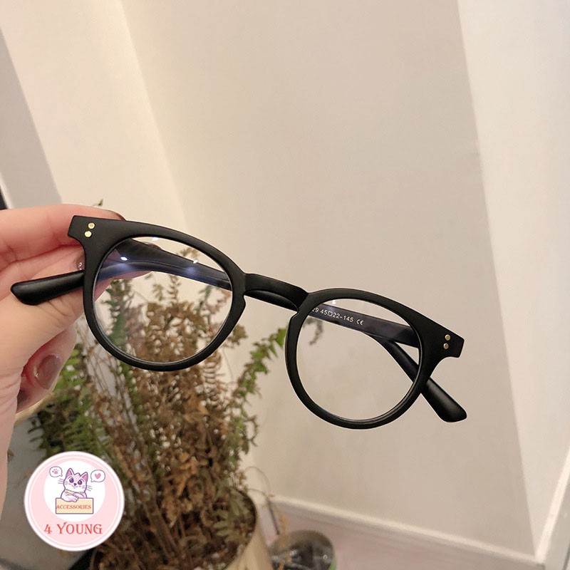 Kính cận thời trang nam nữ chữ V mắt tròn bảo vệ mắt chống tia UV, kính giả cận Unisex 027 | BigBuy360 - bigbuy360.vn