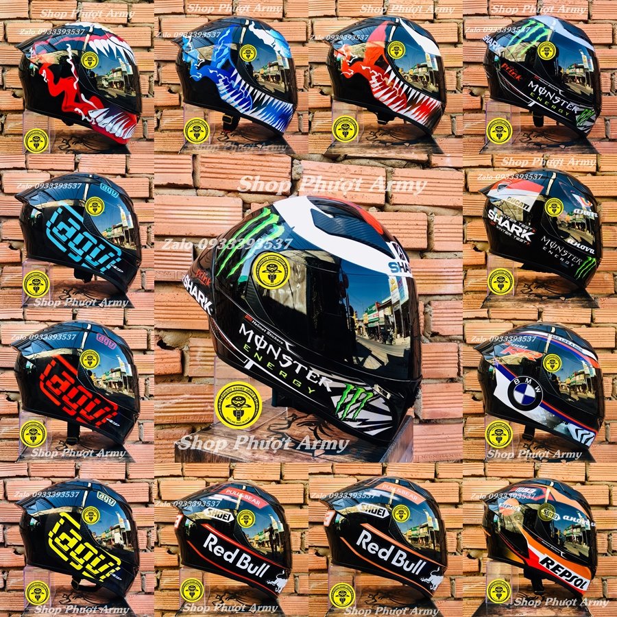 Tem dán mũ bảo hiểm fullface hoặc nón 3/4