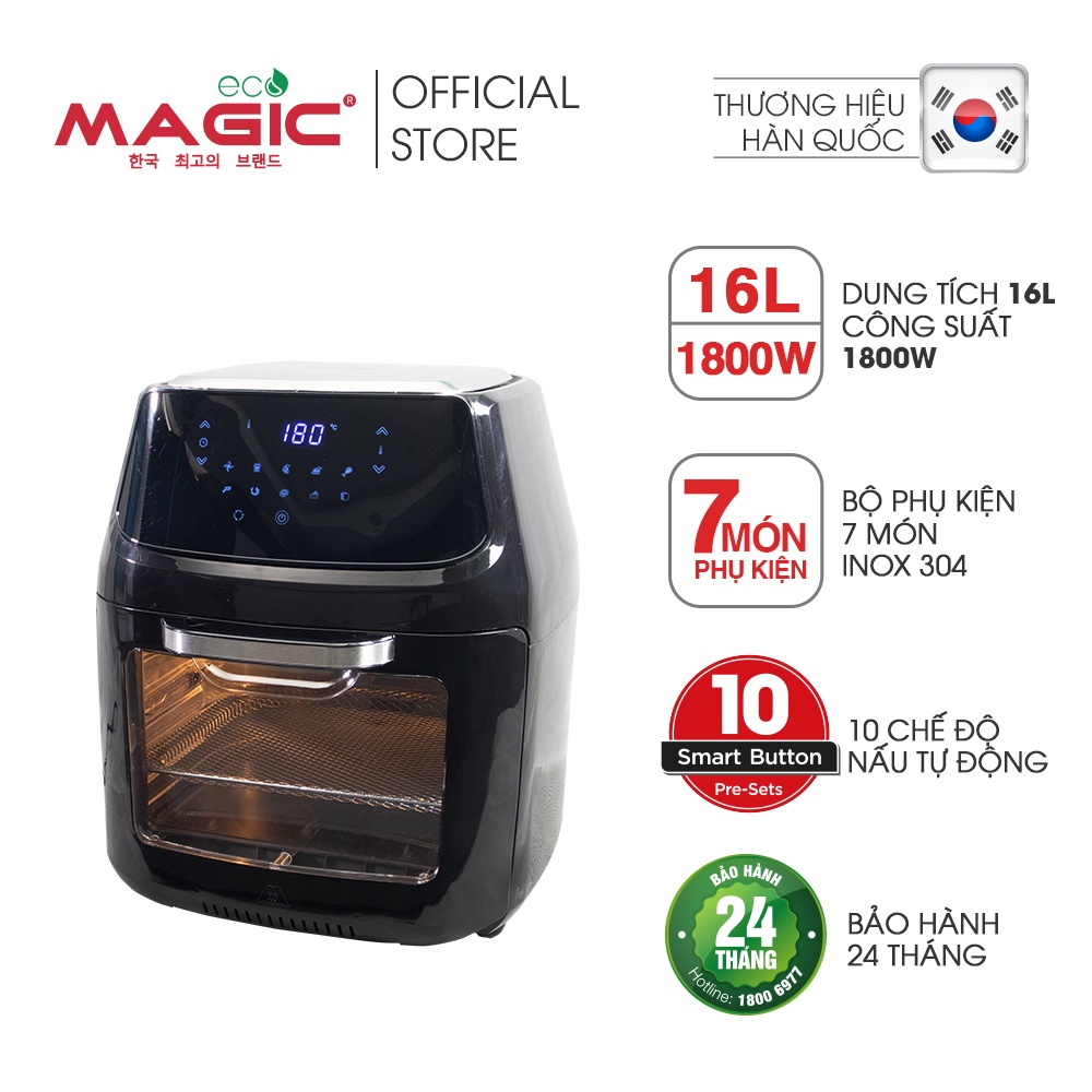 Nồi chiên không dầu kết hợp lò nướng Magic Eco M16, dung tích 16L