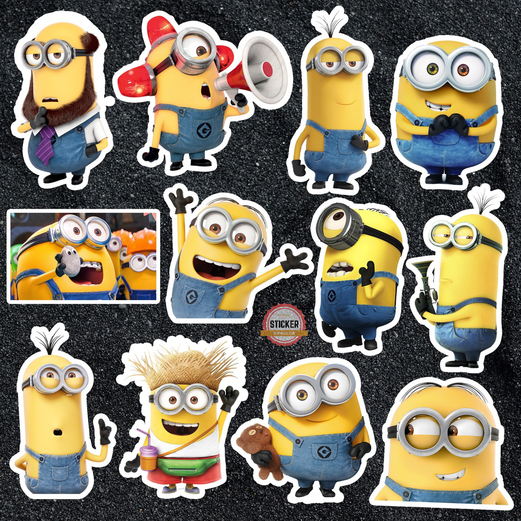 Sticker Minions cute hình dán chống nước dán mũ bảo hiểm, laptop, điện thoại, đàn guitar, vali, xe máy, ván trượt