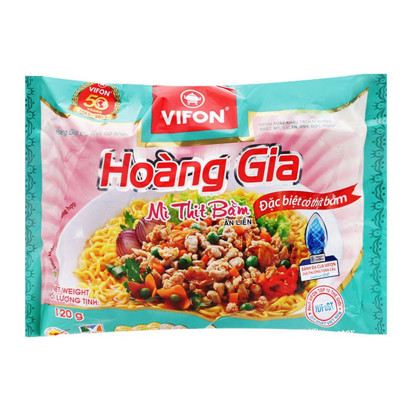 Thùng 15 Gói Phở bò Hoàng Gia Có Thịt Thật VIFON 120g/Gói (có thùng mix 7 vị)