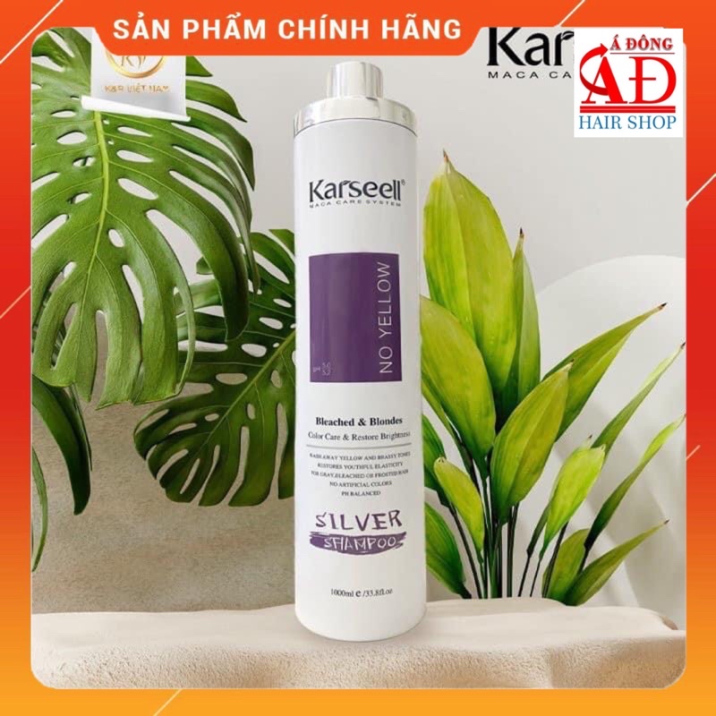 DẦU GỘI TÍM KARSEELL NO YELLOW SILVER SHAMPOO KHỬ ÁNH VÀNG CHO TÓC TRÂNG BẠCH KIM