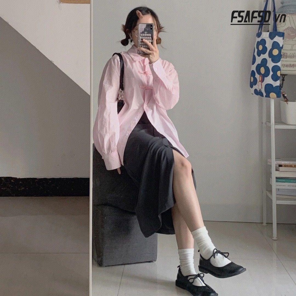 Mới Áo Sơ Mi Tay Dài Dáng Rộng Phong Cách Trung Hoa Cổ Điển Dành Cho Bạn Nữ