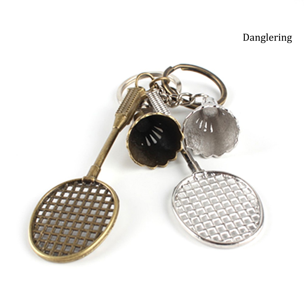 Móc Khóa Kim Loại Hình Vợt Cầu Lông Thiết Kế Xinh Xắn