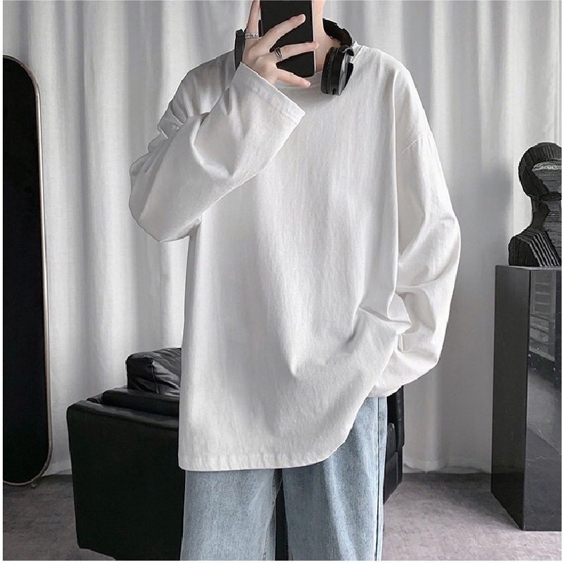 Áo thun dài tay cổ tròn nam, chất thun cotton đẹp dáng ôm nhẹ phù hợp cho nam | BigBuy360 - bigbuy360.vn