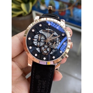 ĐỒNG HỒ NAM MONTBLANC MBB19 CHRONOGRAPH , DÂY DA LỘN , SIZE 44MM
