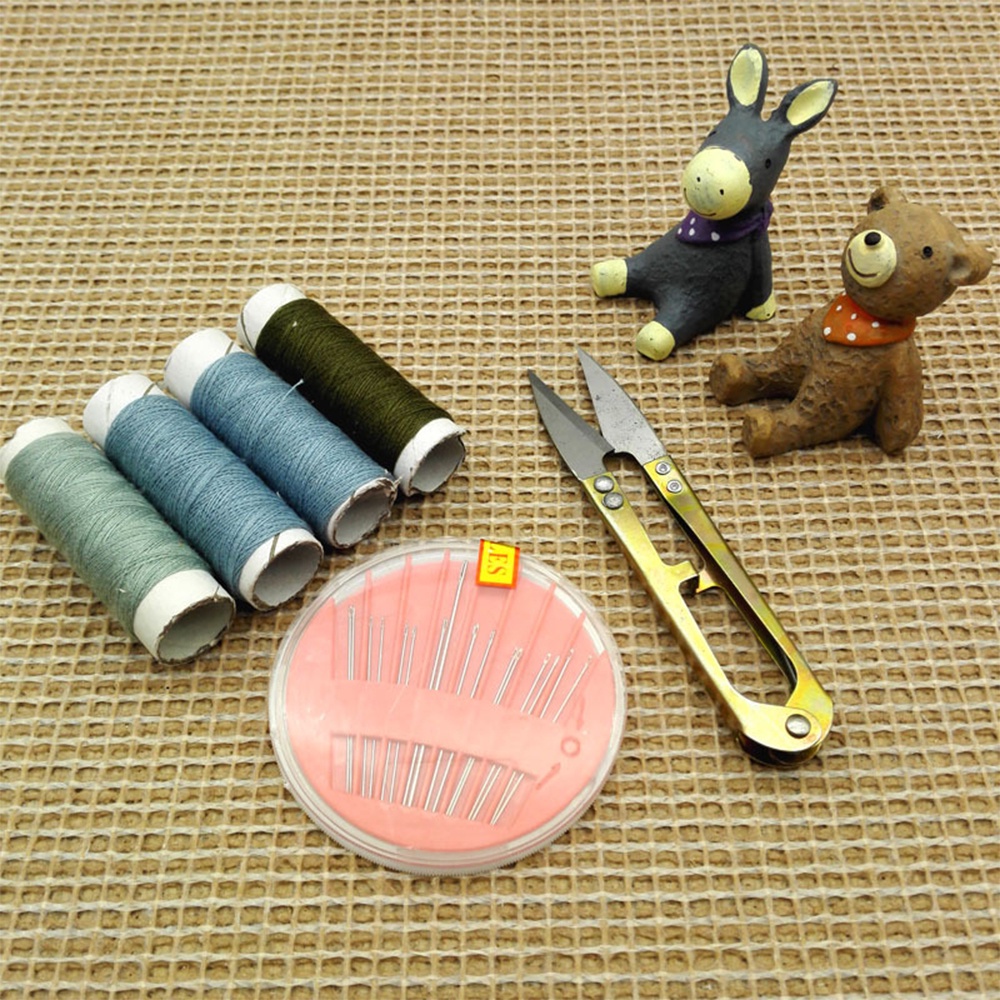 Bộ Hộp Kim Chỉ May Vá Đa Năng Gia Đình Cơ Bản - Kim Khâu, Chỉ, Kéo Mini