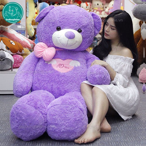 Gấu Bông Teddy Angel Tím 1m1