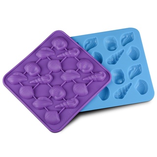 Khuôn silicone 16 ngăn làm bánh hình vỏ sò