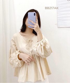 Áo baby doll tay bo