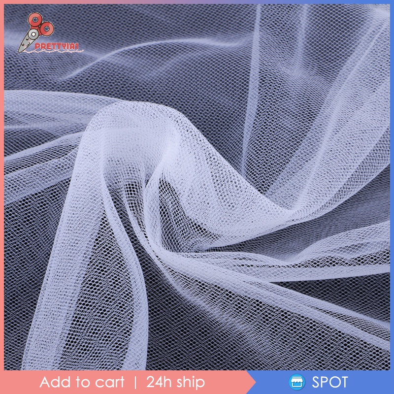 Vải Tuyn Lưới Chống Muỗi 1 Yard Màu Be Trang Trí Váy Cưới