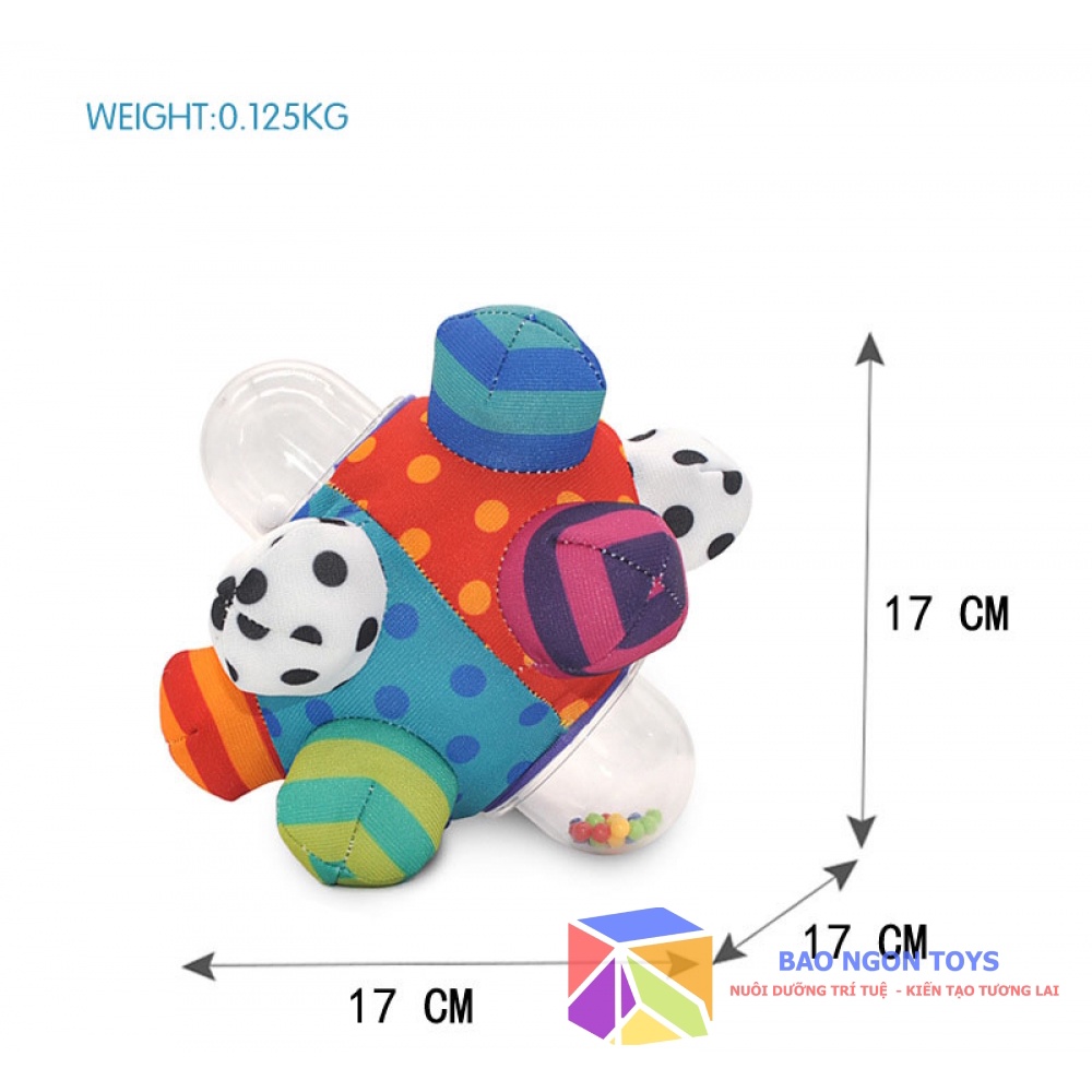 XÚC XẮC BÓNG VẢI ĐA MÀU SẮC GIÚP BÉ TẬP CẦM NẮM VÀ PHÁT TRIỂN THỊ GIÁC - BAO NGON TOYS - DV37