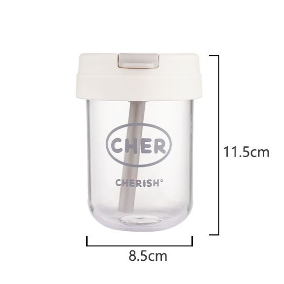 Bình Nước Thể Thao Bằng Nhựa Trong Suốt Có Ống Hút Tiện Dụng Dung Tích 300ML