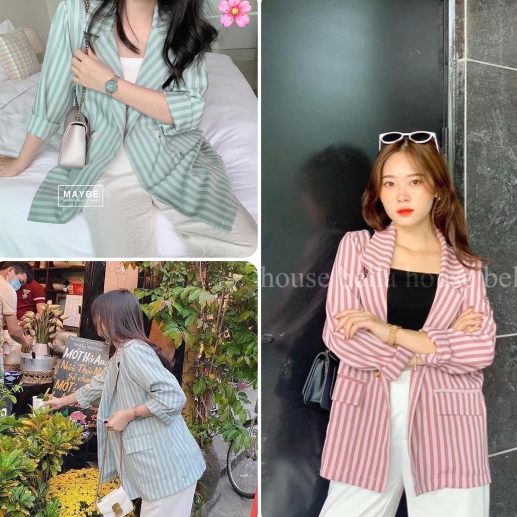 [ Mã FAGET5K giảm 5K đơn bất kỳ] 🌹 Áo Vest Nữ Hàn Quốc kẻ sọc cá tính