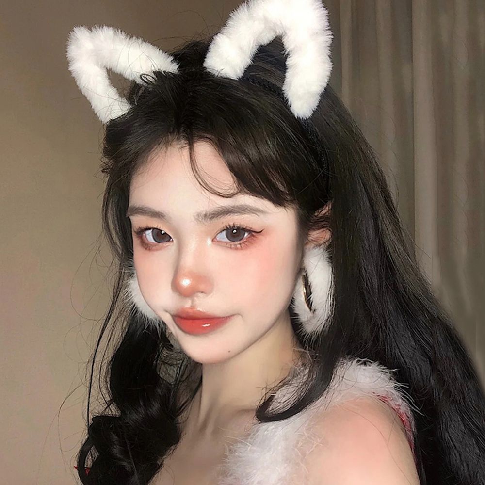 Băng đô cài tóc rửa mặt Phủ Lông Hình Tai Mèo Nhiều Màu Dễ Thương Phong Cách Hàn Quốc Cho Nữ