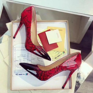 (Ảnh Thật) Giày Cao Gót 10p Chữ Đỏ Gót Nhọn Fullbox Bill