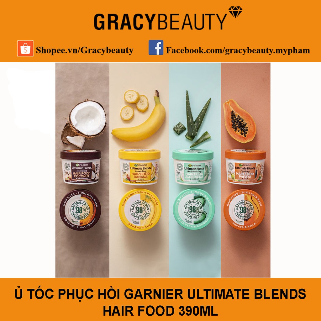 Ủ tóc Garnier Ultimate Blends Hair Food 390ml