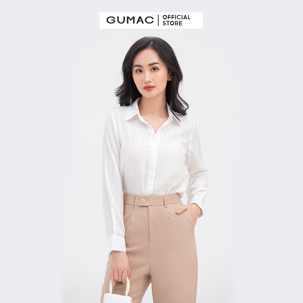 Quần tây nữ 2 ly GUMAC công sở màu nâu dáng cơ bản thanh lịch QB846
