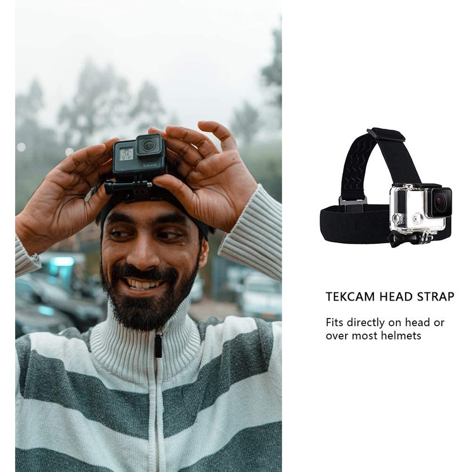 Dây đeo đầu giữ máy ảnh hành động LAMMCOU điều chỉnh được thích hợp cho Gopro Hero 9 8 7 6 5 Osmo