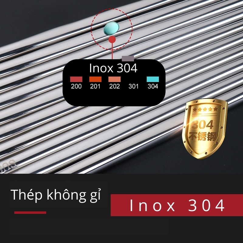 Đũa Inox 304 Chống Trượt Kháng Khuẩn  BUGU SK-P01