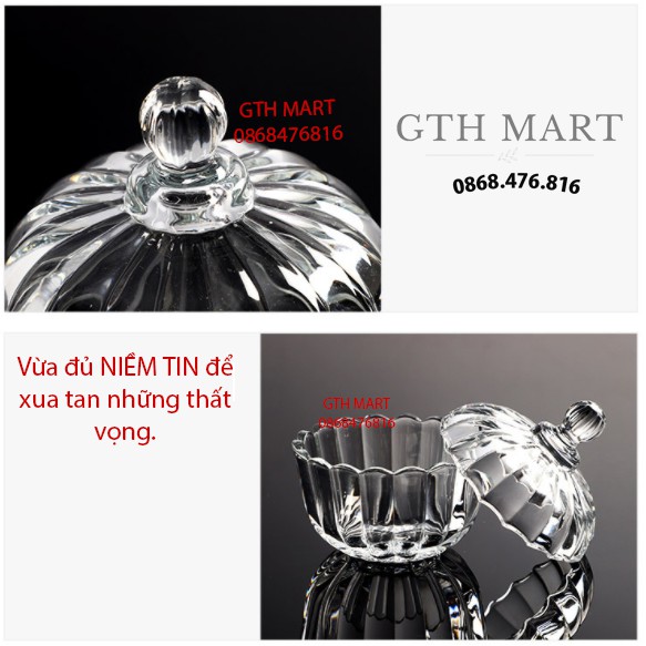 Hũ Thủy Tinh Pha Lê Đựng Kẹo Mứt-GTH Mart