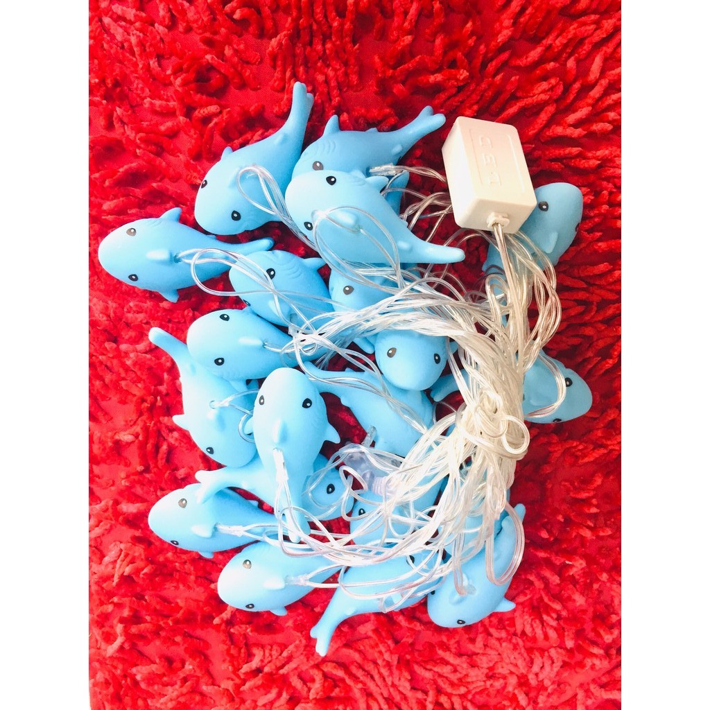 Dây led trang trí hình cá xanh 7 mét